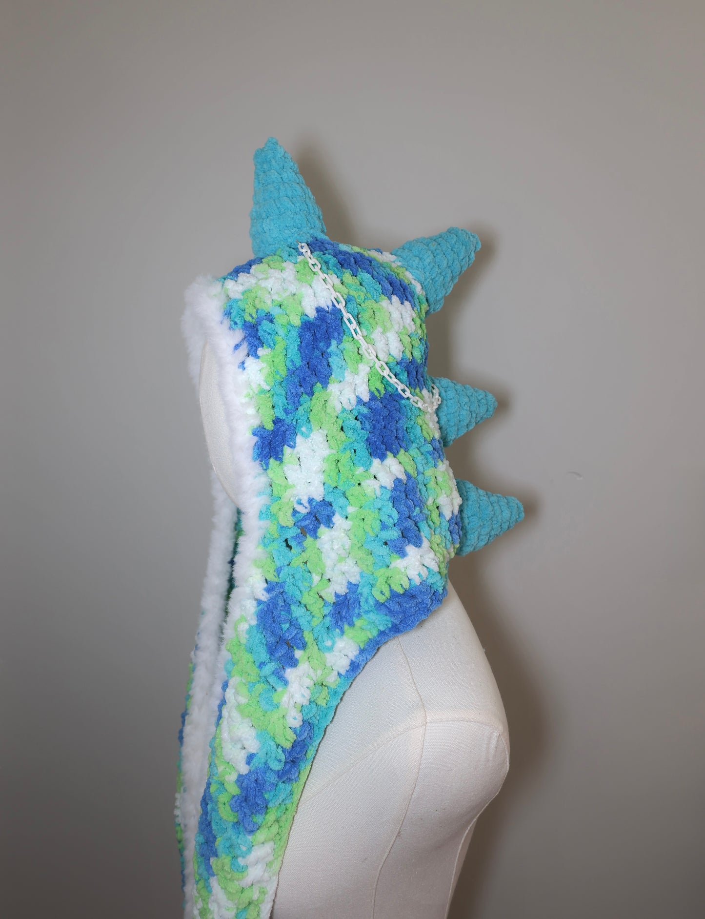 Dino scarf hood