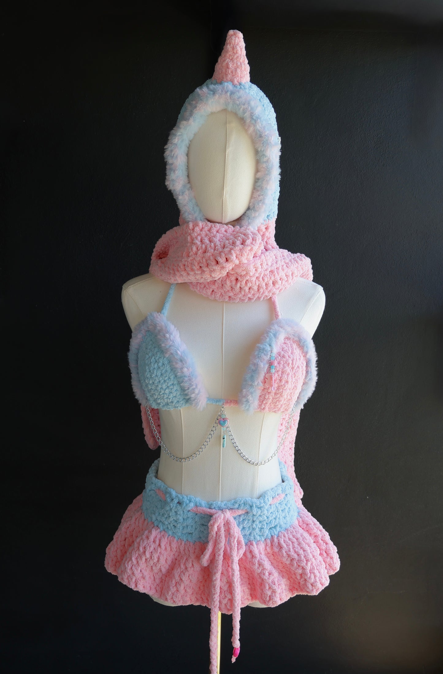 Cotton candy Dino set (size small/medium)