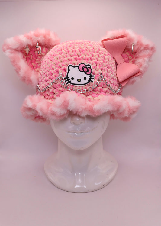 Hello kitty Bucket hat (removable bow)