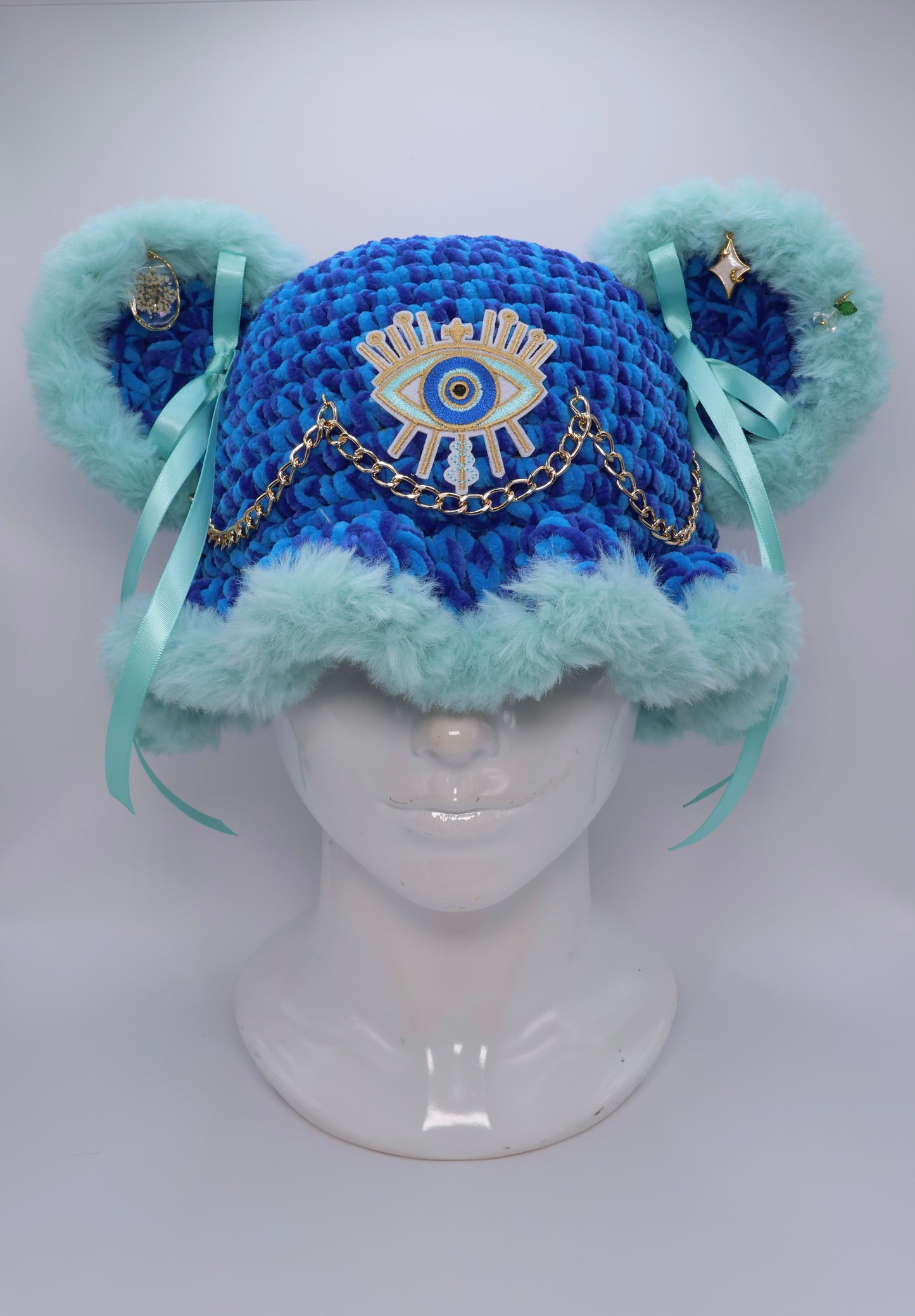Eye Bucket hat ( removable bows)