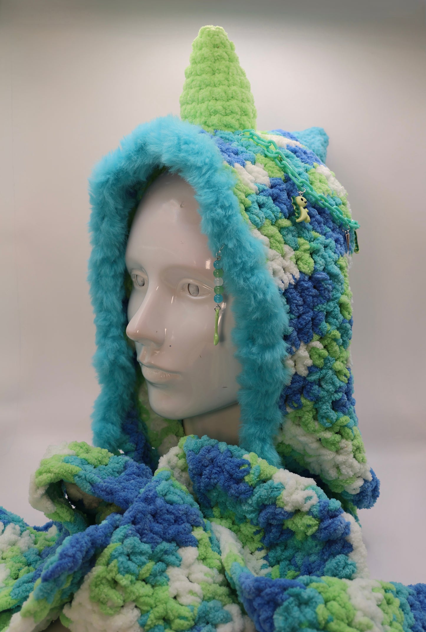 Dino scarf hood