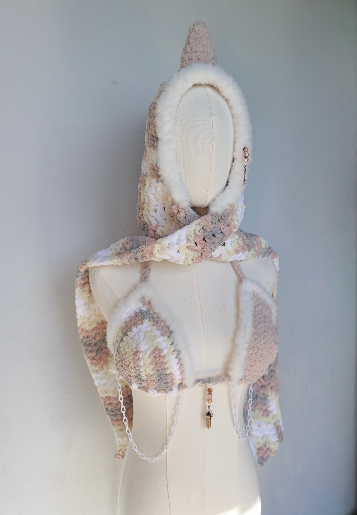 Dino scarf hood + top (size s/m)