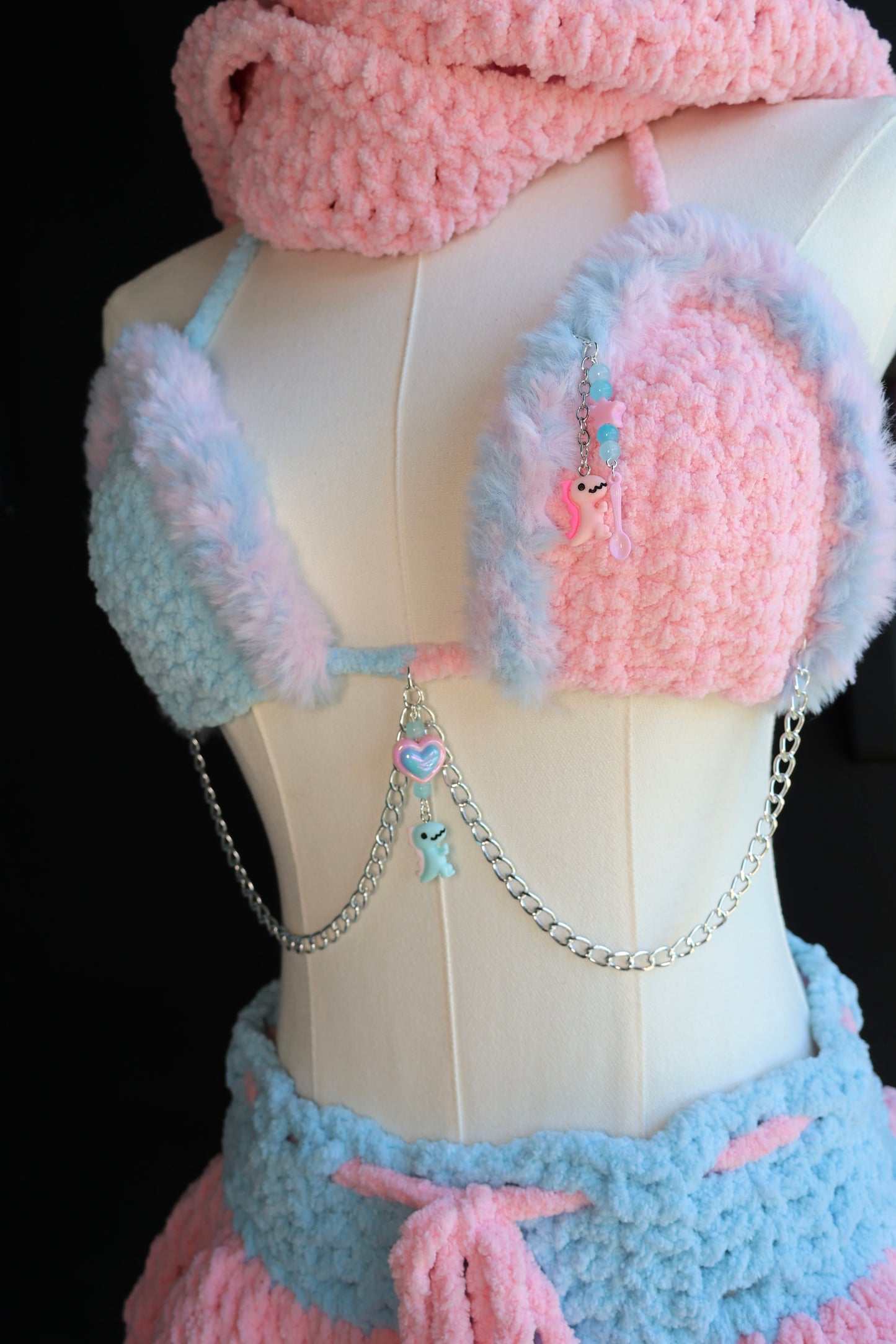 Cotton candy Dino set (size small/medium)