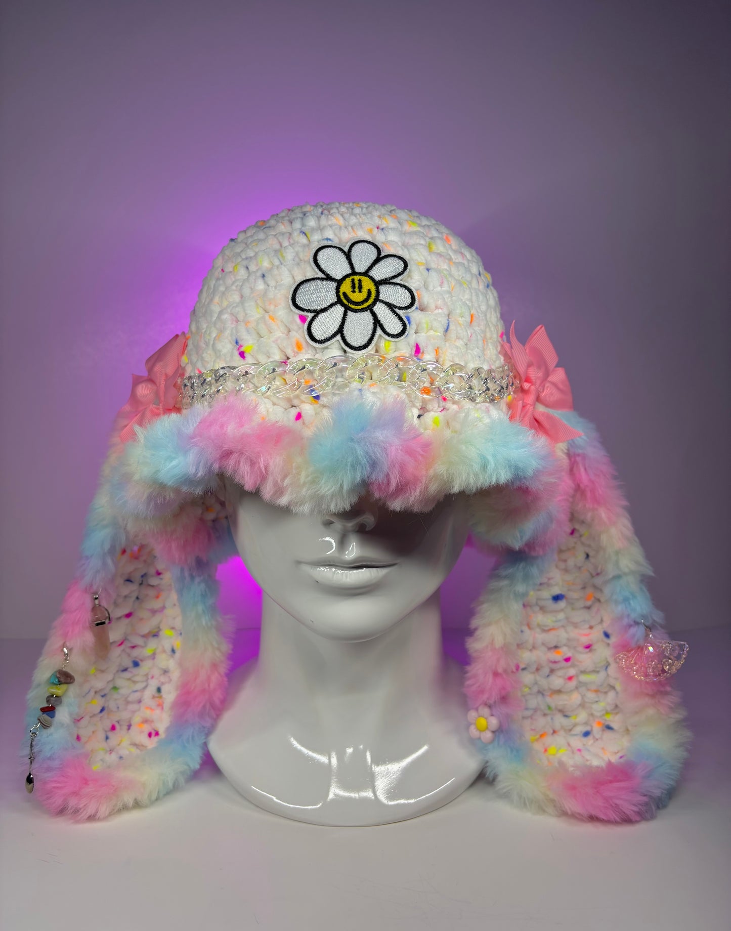 Flower bucket hat( long ears)