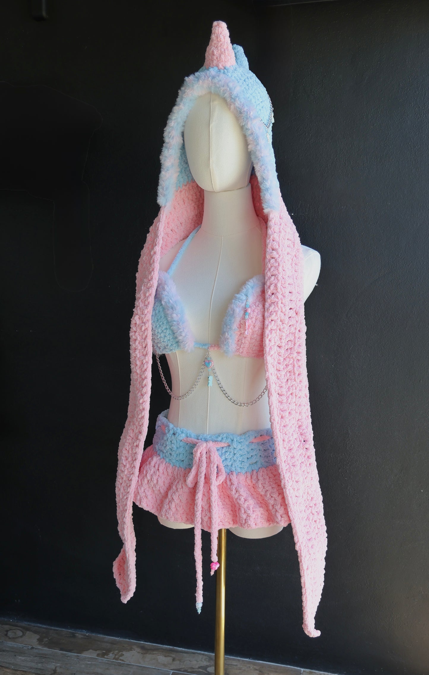 Cotton candy Dino set (size small/medium)