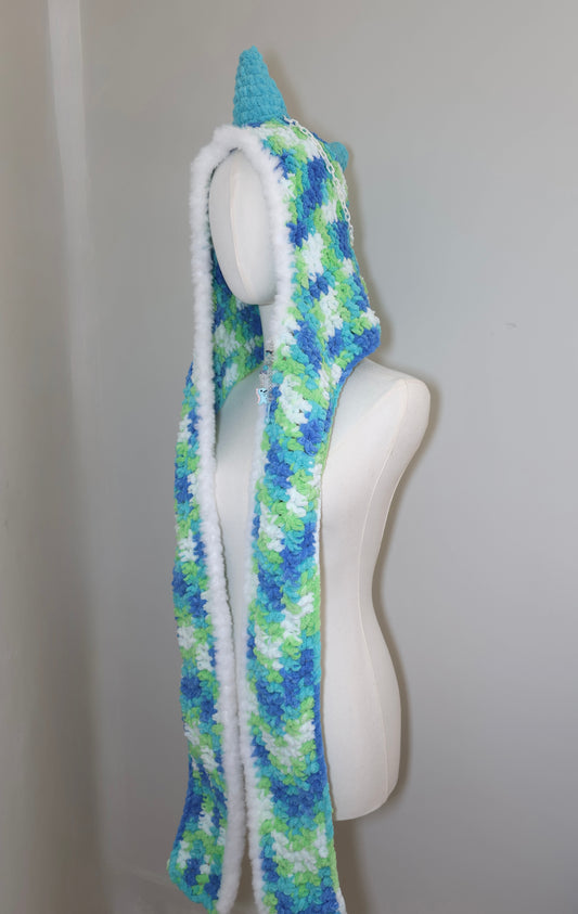 Dino scarf hood