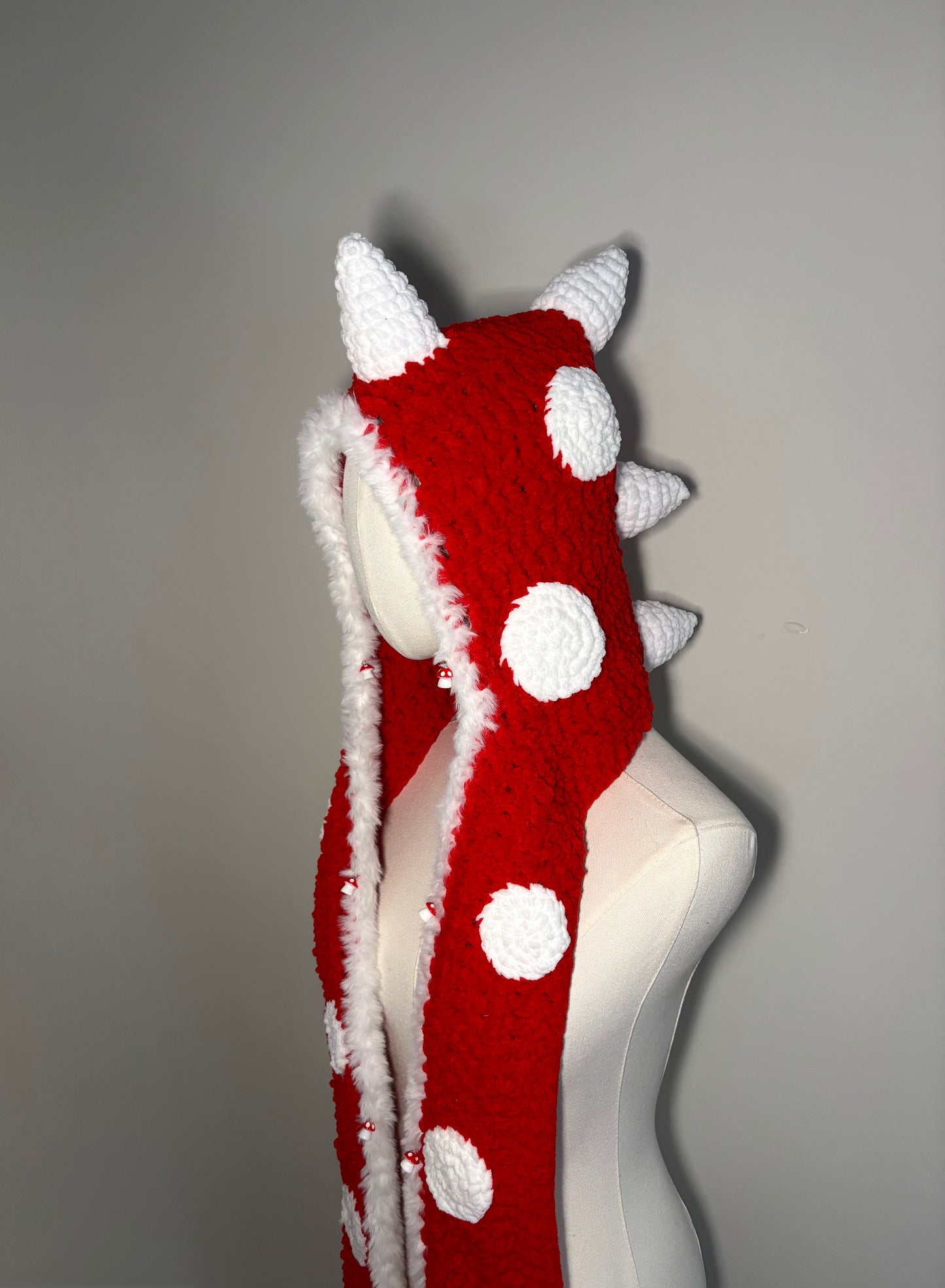 Mushroom Dino scarf hood