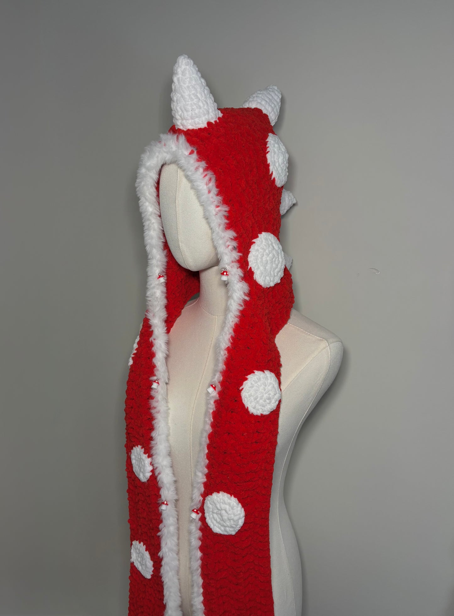 Mushroom Dino scarf hood